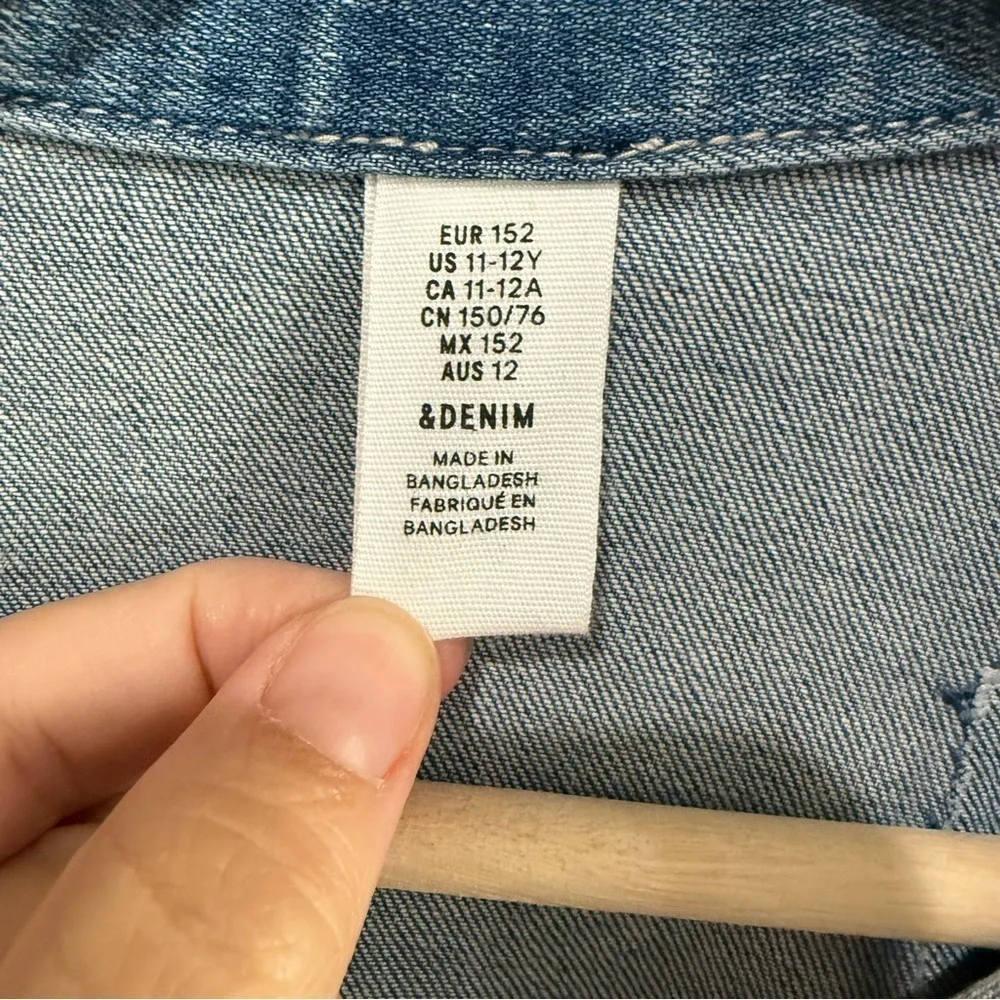 H&M Girls Jean Jacket Distressed Size 11-12